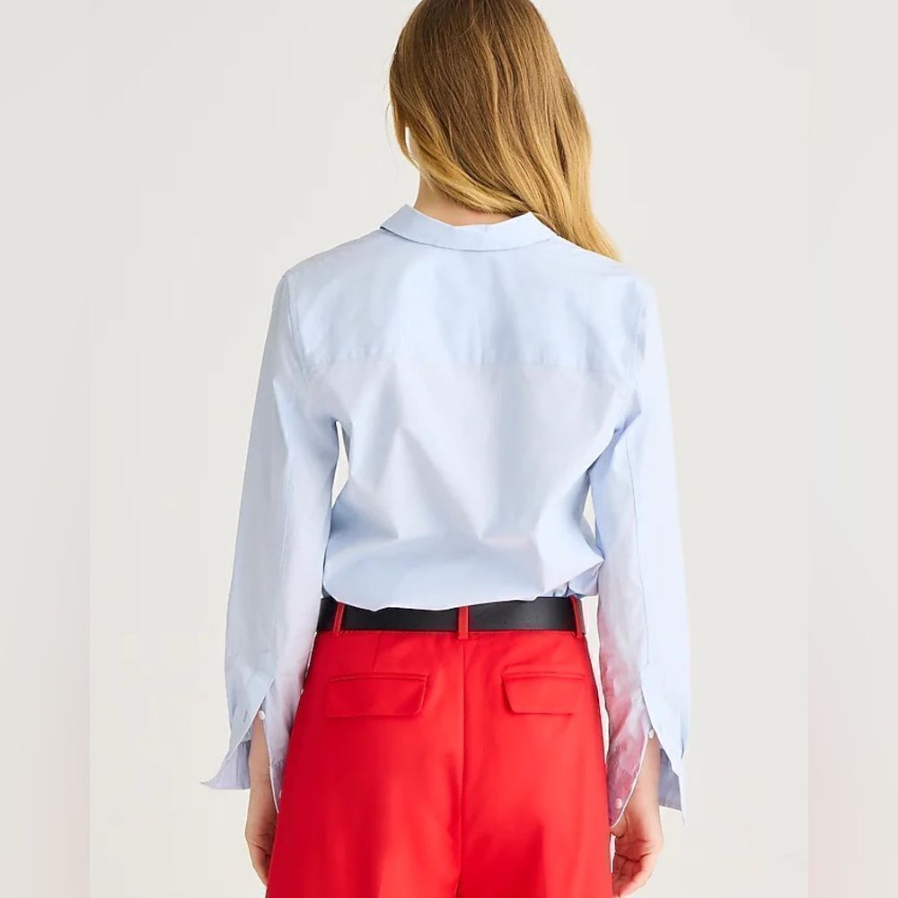 NWT J CREW Wren slim shirt in stretch cotton poplin in Blue Eoe - Picture 3 of 9